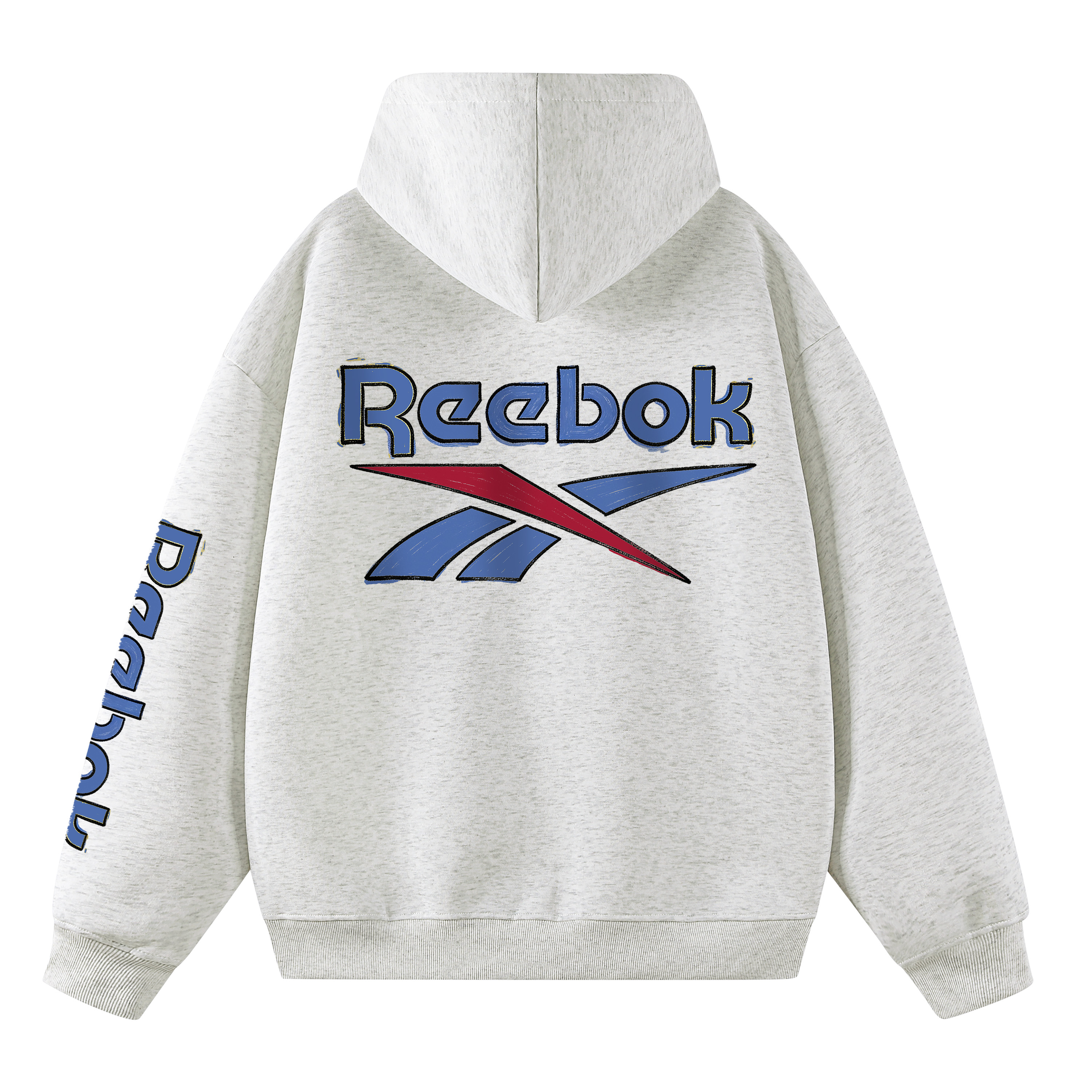 

Толстовка Unisex Hooded Moderate Heavyweight Reebok, белый heather серый[fleece-lined]
