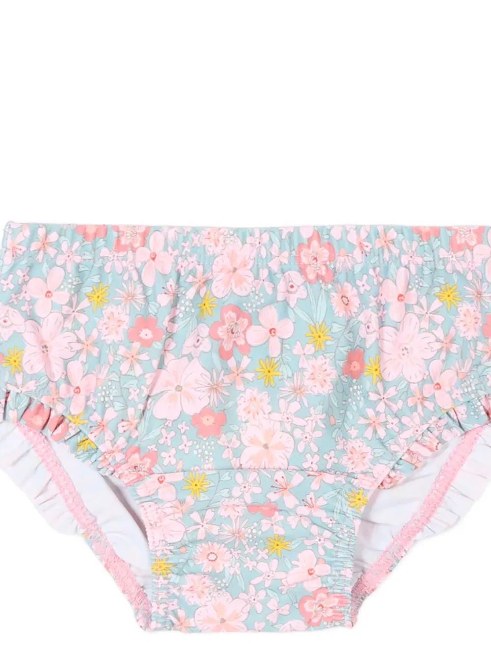 Плавки от бикини с рюшами и цветочным принтом Petit Bateau, синий — фото 3