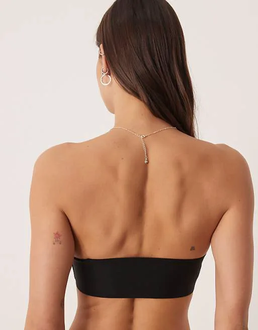 Черный бюстгальтер без бретелек с застежкой спереди Calvin Klein Perfectly Fit — фото 2