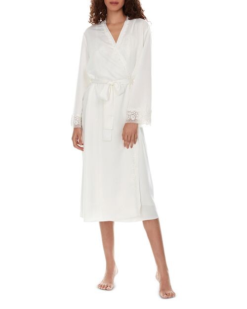 

Атласный халат с запахом Showstopper Flora Nikrooz, цвет Ivory/Cream