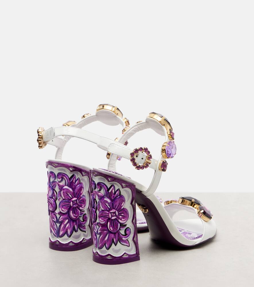 Кожаные сандалии с майоликой Dolce&Gabbana, Maiolica 3 Viola — фото 2