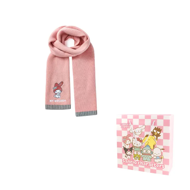 

Sanrio Полиэстеровый вязаный шарф унисекс, Pink My Melody Knit Scarf