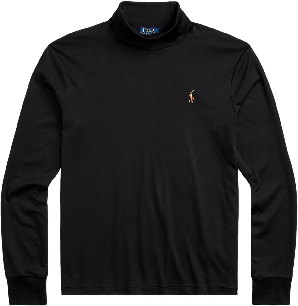 

POLO RALPH LAUREN Мужская футболка с длинным рукавом и воротником-стойкой из мягкого хлопка, Black, Черный, POLO RALPH LAUREN Мужская футболка с длинным рукавом и воротником-стойкой из мягкого хлопка, Black