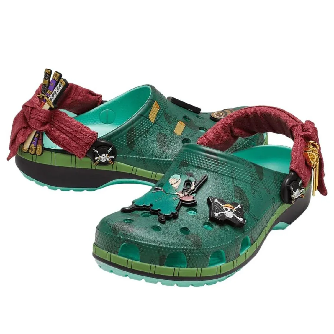 Сабо Crocs x One Piece Classic Clog 'Zoro', зеленый — фото 4