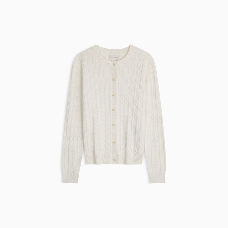 

Трикотажное изделие для женщин, круглый вырез, умеренный вырез Calvin Klein, yas-айвори