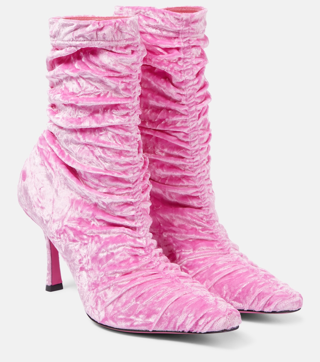 Ботильоны из мятого бархата Lotta 85 Jimmy Choo, Light Magenta