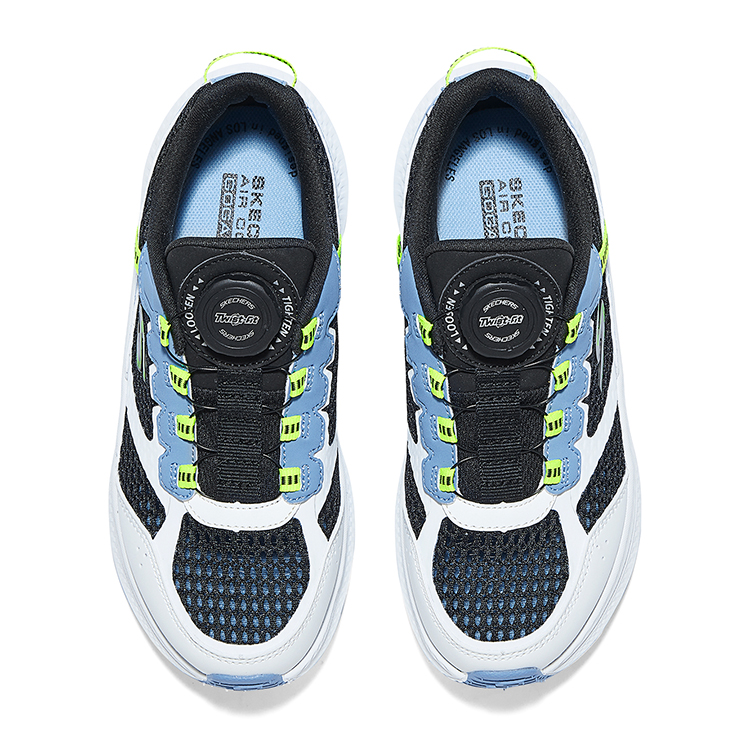 Детские беговые кроссовки Grade School Skechers Kids, белый/черный/синий — фото 4