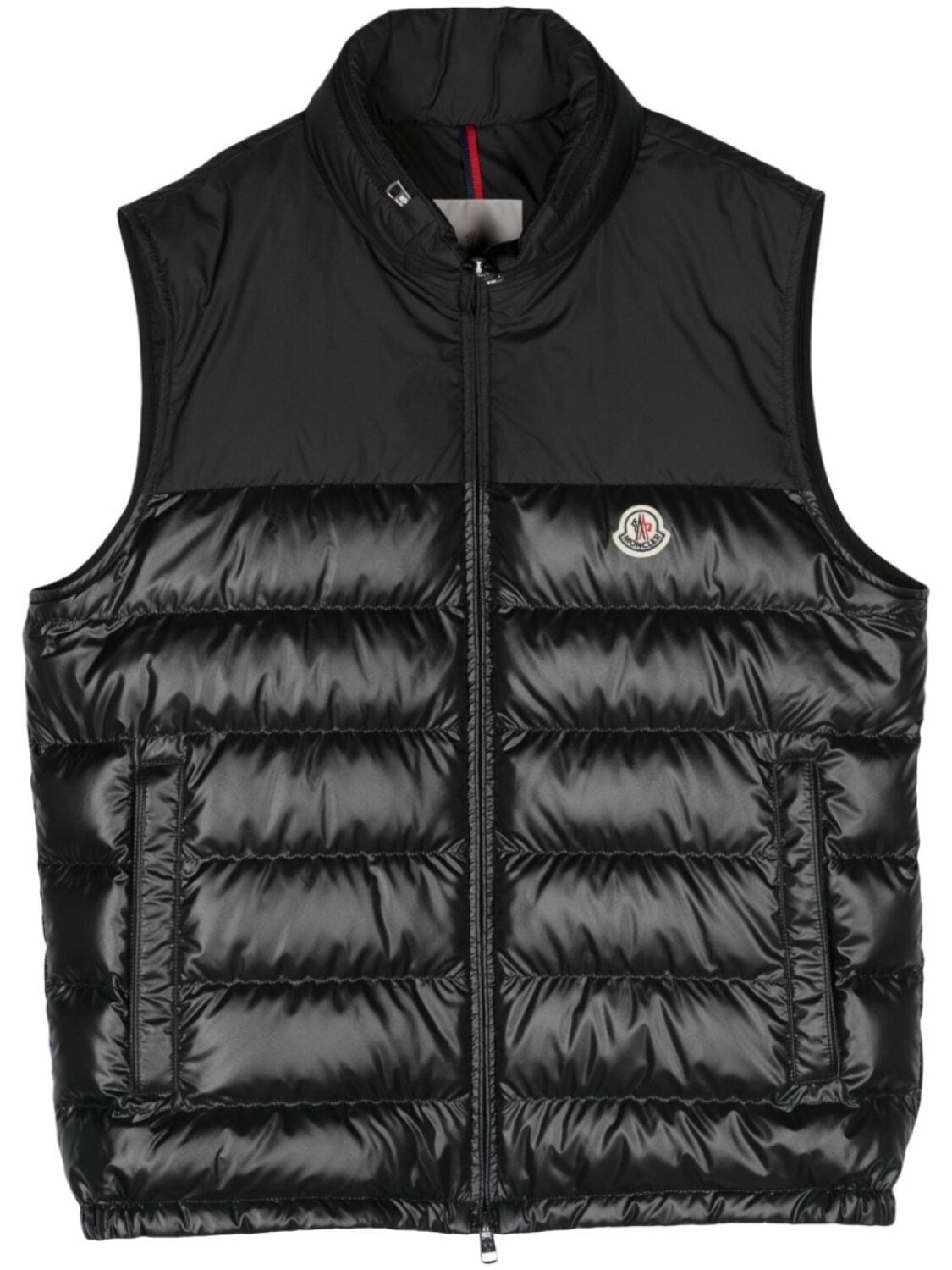 

Moncler дутый жилет с нашивкой-логотипом, черный