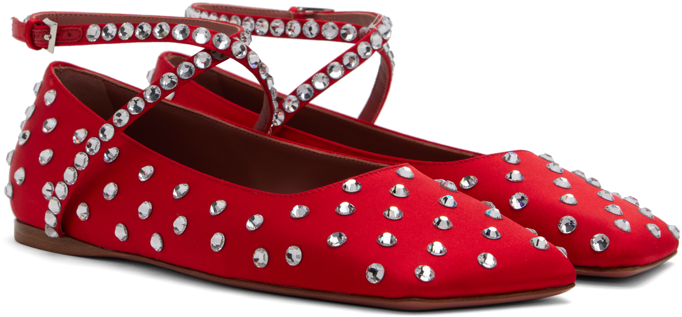 Балетки Ane Crystal Lace Up Ballerina Flats Amina Muaddi — фото 4