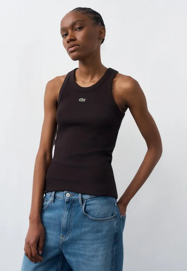 Топ Lacoste Buffle, однотонный, черный