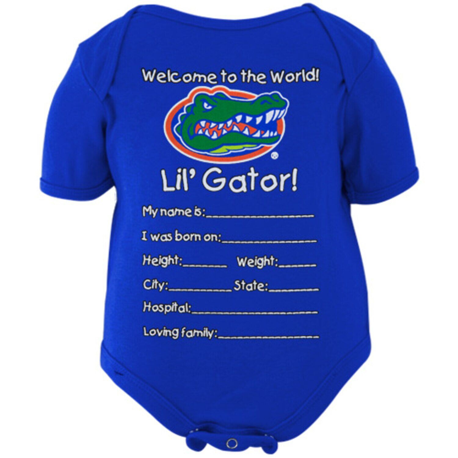 Новорожденный Florida Gators Добро пожаловать в мир Creeper - Royal Blue Unbranded
