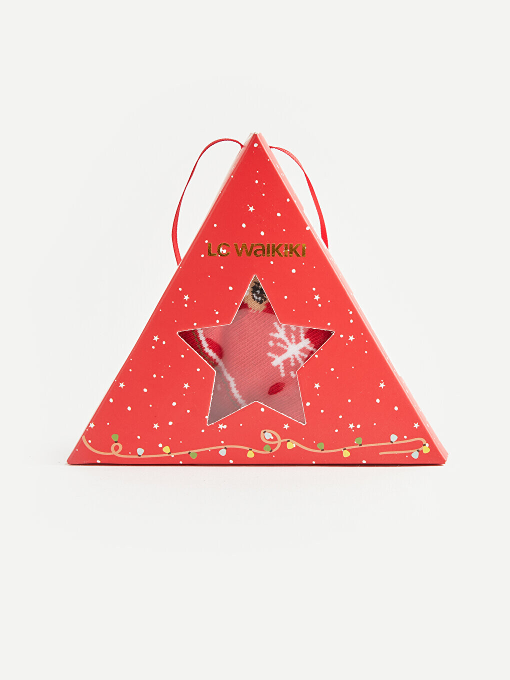 

Носки для девочек на новогоднюю тематику LCW Kids, яркий красный