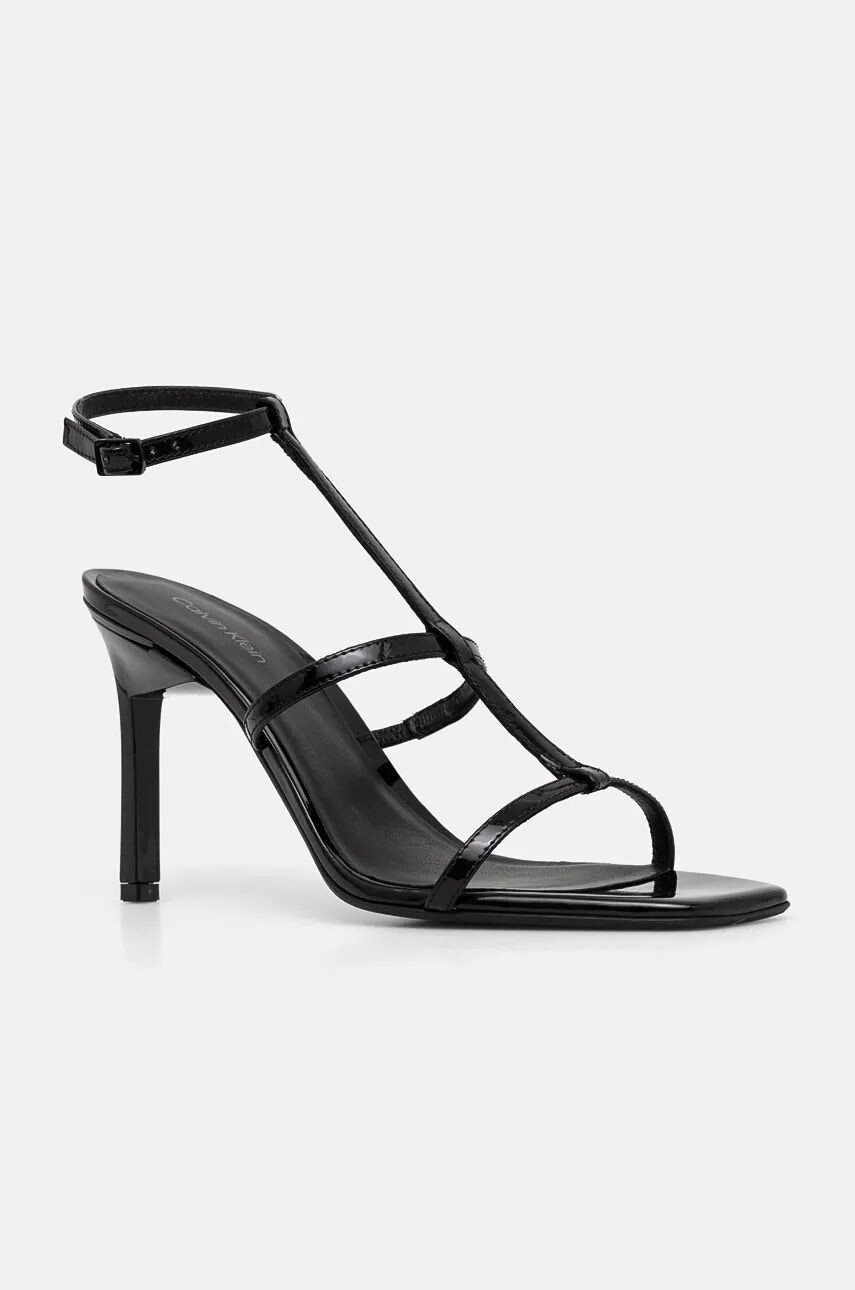 

Кожаные сандалии Calvin Klein HEEL GLADI SANDAL 90 PAT, черный