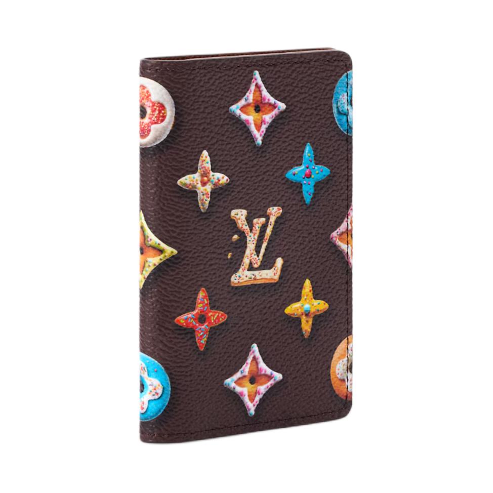 LOUIS VUITTON Картхолдер Pocket Organizer Monogram Donuts Coated Canvas для мужчин, коричневый — фото 2