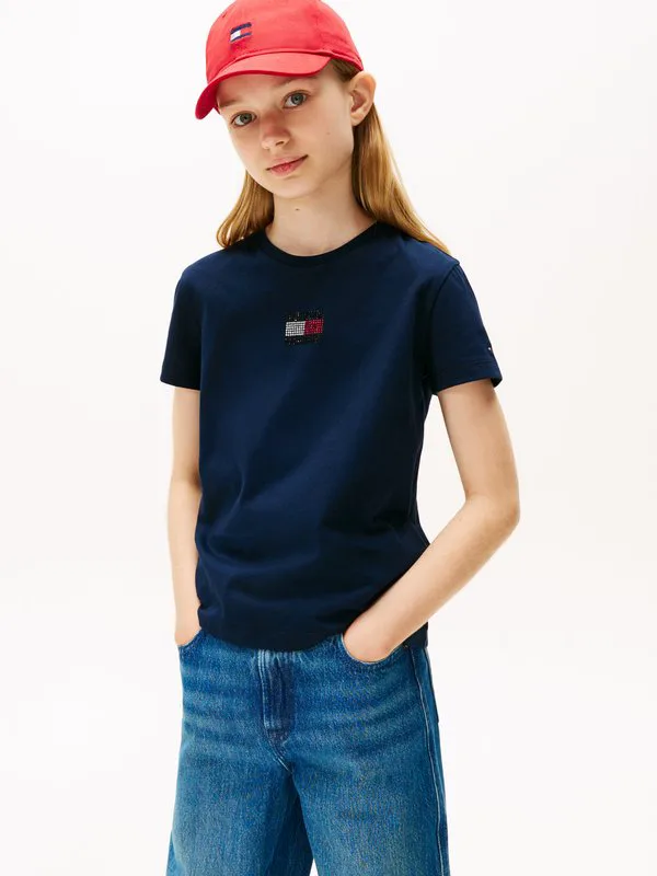 Базовая футболка с флагом рейна Tommy Hilfiger, Dark Night Navy