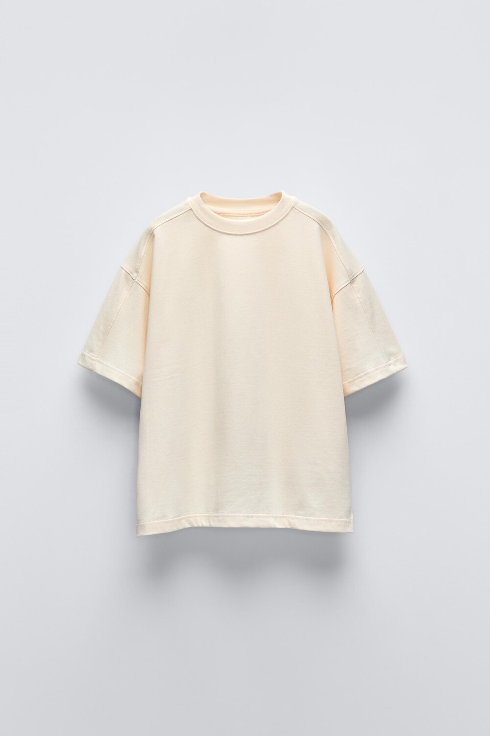 

Тяжелая простая футболка ZARA, экрю