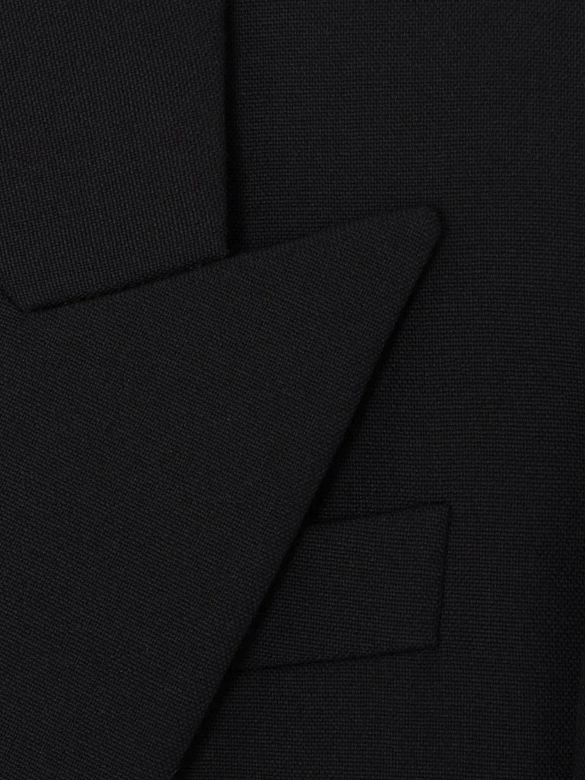 Двубортный блейзер из шерсти grain de poudre SAINT LAURENT, черный — фото 4
