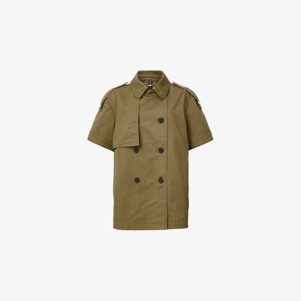 

Короткая хлопковая куртка Flow с короткими рукавами Allsaints, зеленый