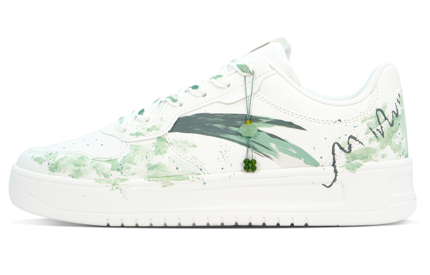 

ANTA Расслабленные нескользящие, устойчивые к истиранию, дышащие низкие кроссовки для скейтбординга men's белый зеленый