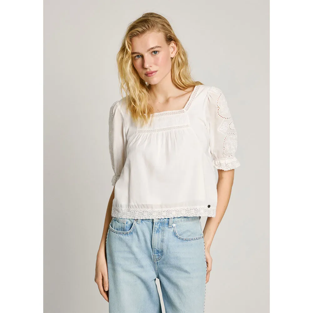 

Рубашка с коротким рукавом Pepe Jeans Everly, белый