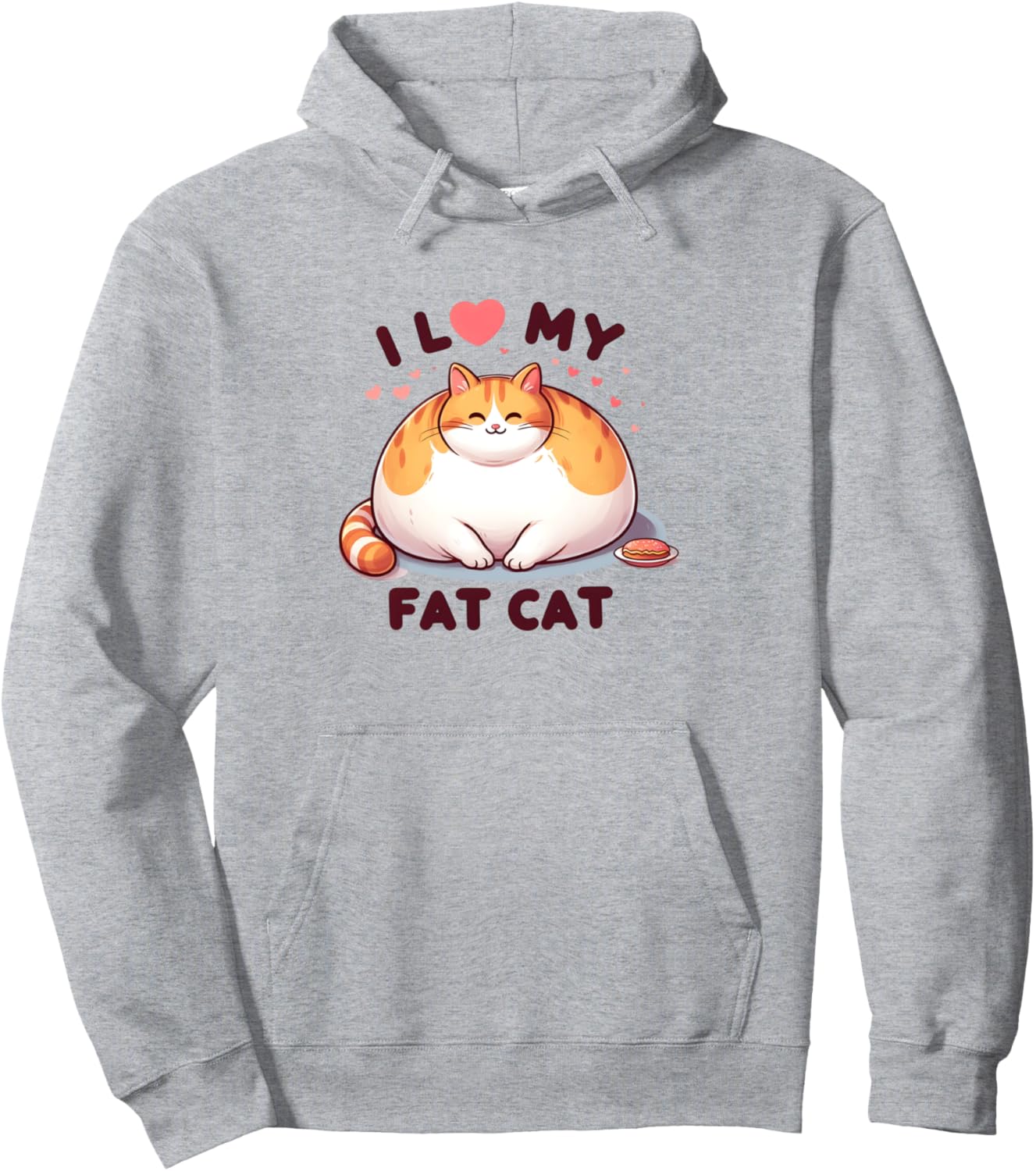 

Толстовка с надписью «Я люблю толстых котов» Love My Fat Cat Vintage Sunset!!, серый