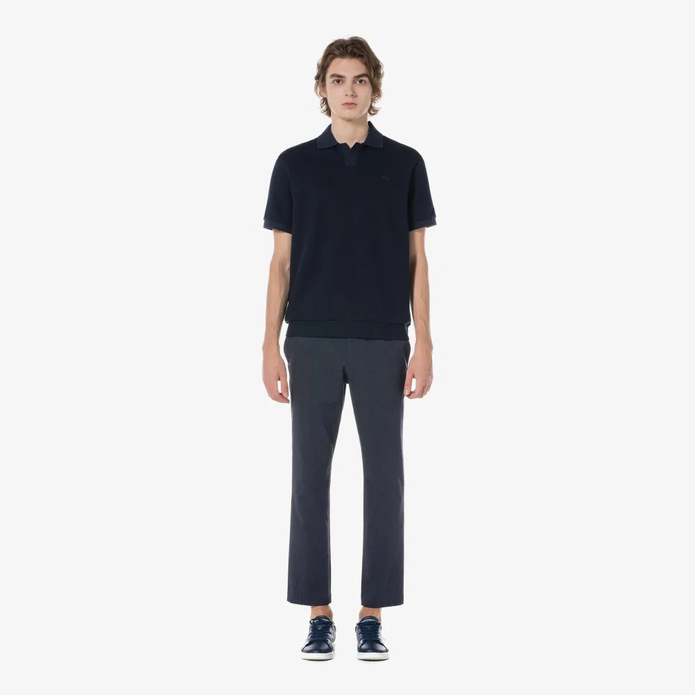 Мужские чиносы с микроузором тёмно-синие от Lacoste