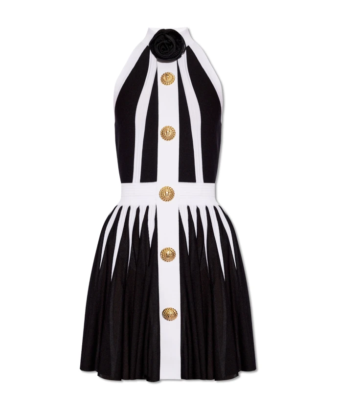 

Платье с розами Balmain, черный
