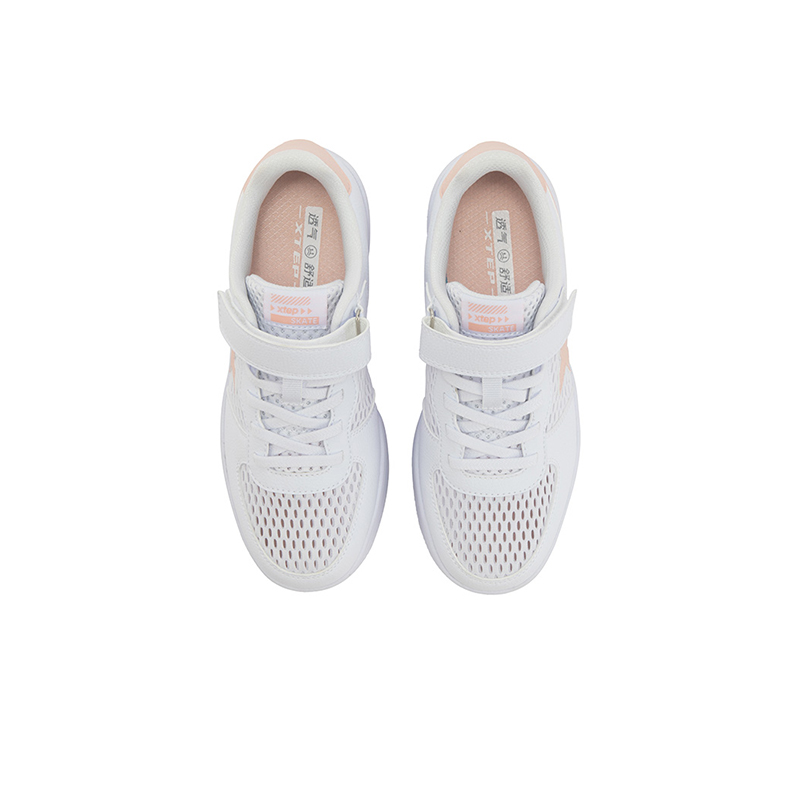 Детские кроссовки для скейтбординга с противоскользящим покрытием Balance Low Top XTEP, белый/розовый — фото 4