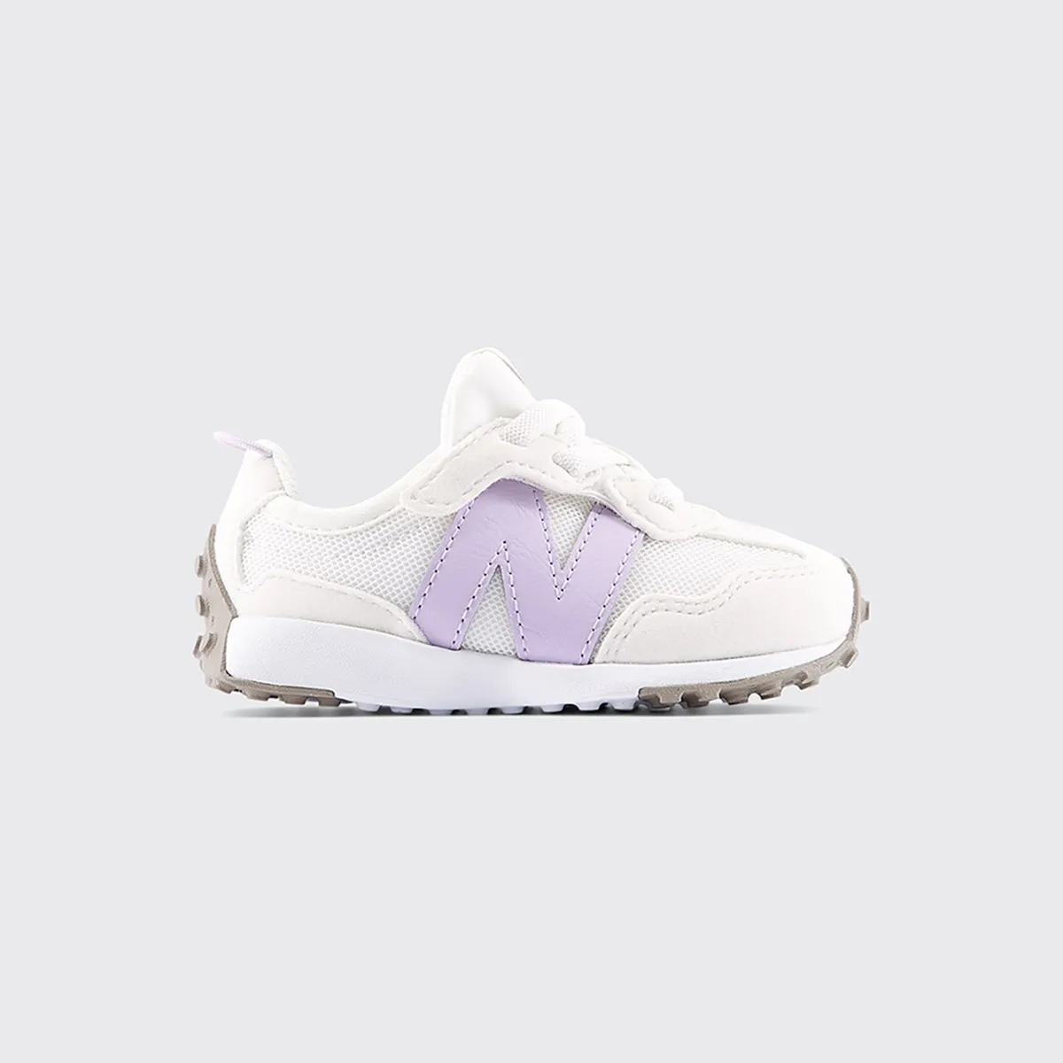 

Детские повседневные кроссовки 327 NEW-B на липучке New Balance, белый/фиолетовый