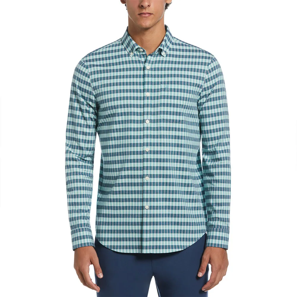 

Рубашка Original Penguin Eco Chambray Stretch Plaid, синий/зеленый