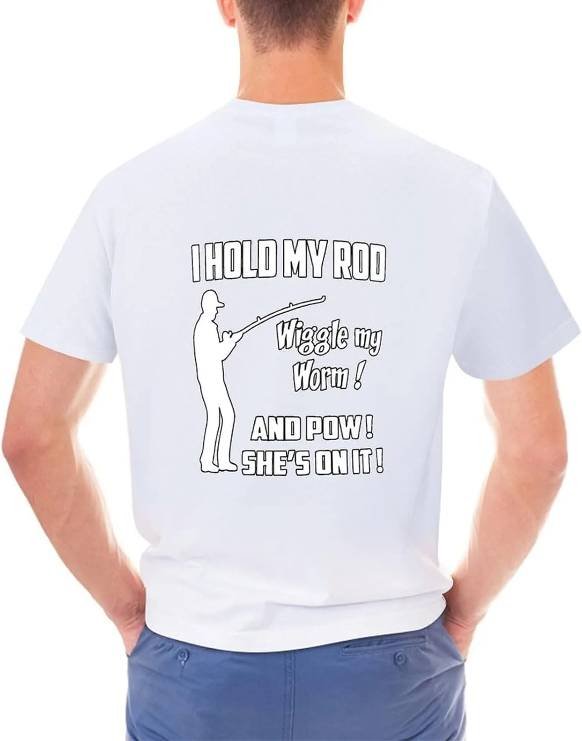 Футболка Funny I Hold My Rod Fishing Angler модная мягкая дышащая эстетичная бассейн простая для мужчин Generic, белый