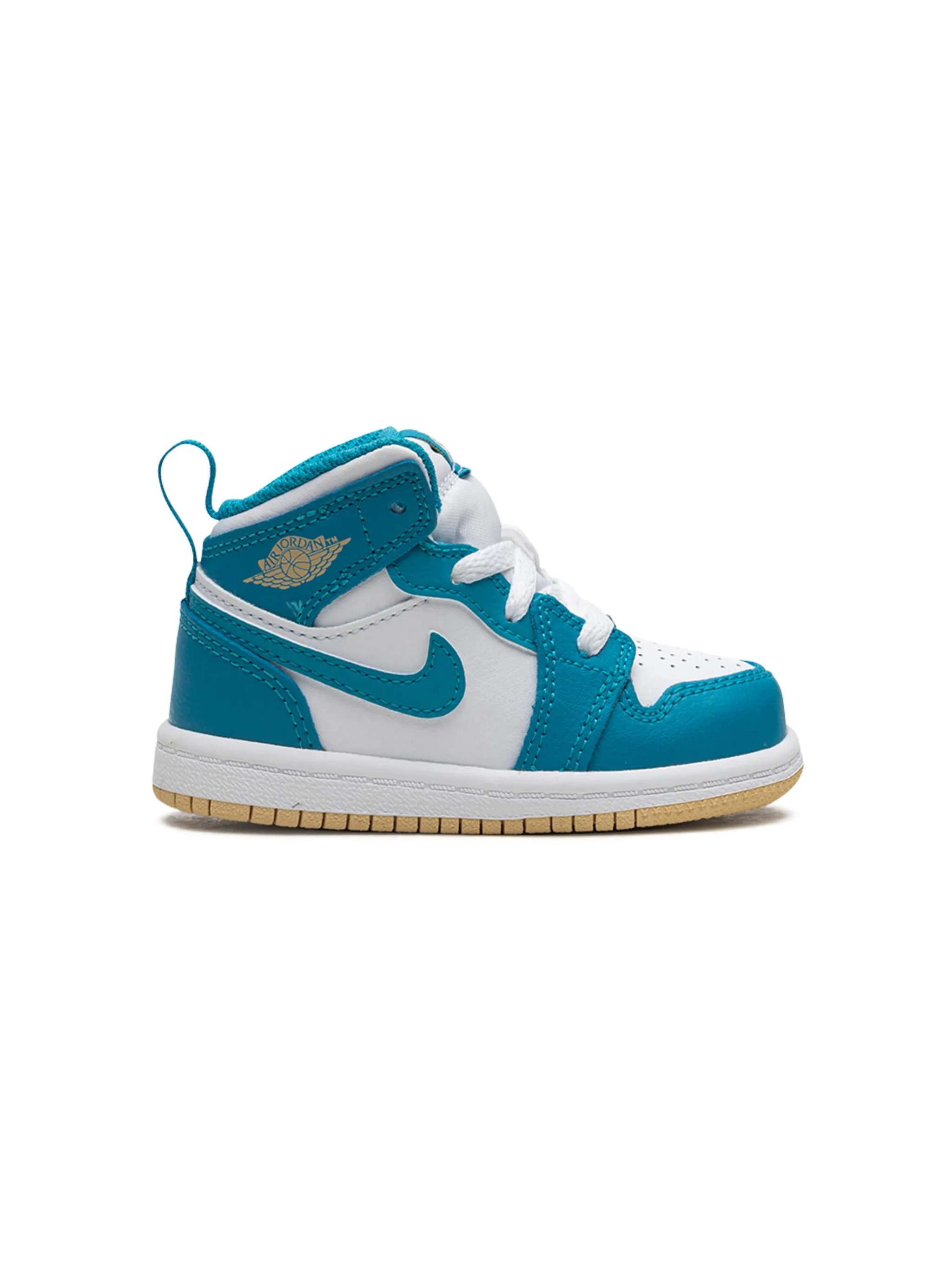 Кроссовки Air Jordan 1 Mid Aquatone Jordan Kids, белый — фото 2
