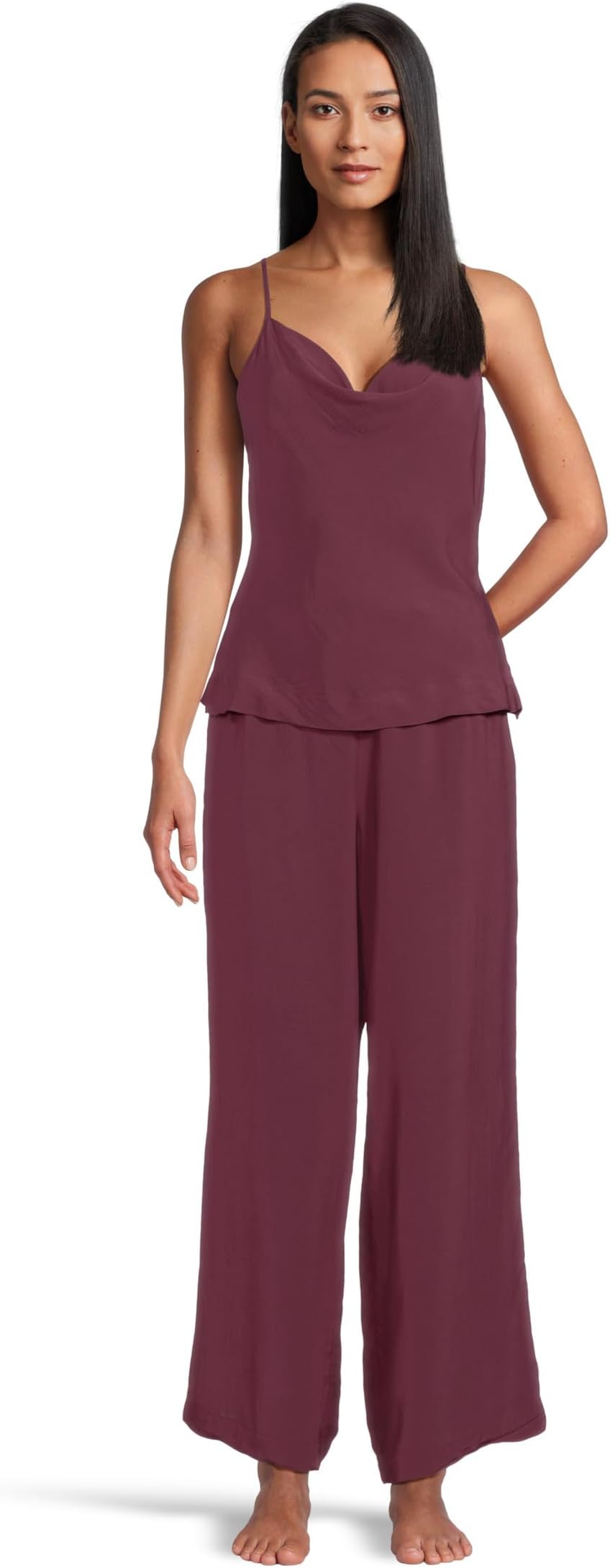 

Пижама Natori Sleek Cowl Cami PJ Set, цвет Dark Red