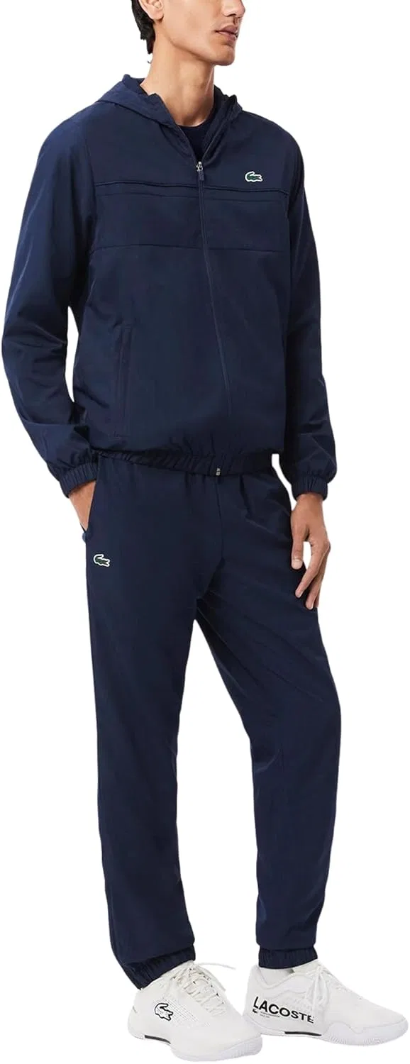 Мужской спортивный костюм Lacoste Diamond из тафты, темно-синий