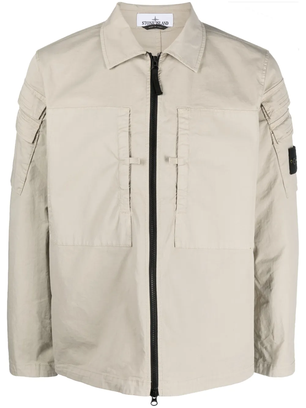 

Куртка-рубашка на молнии с нашивкой Compass Stone Island, нейтральный