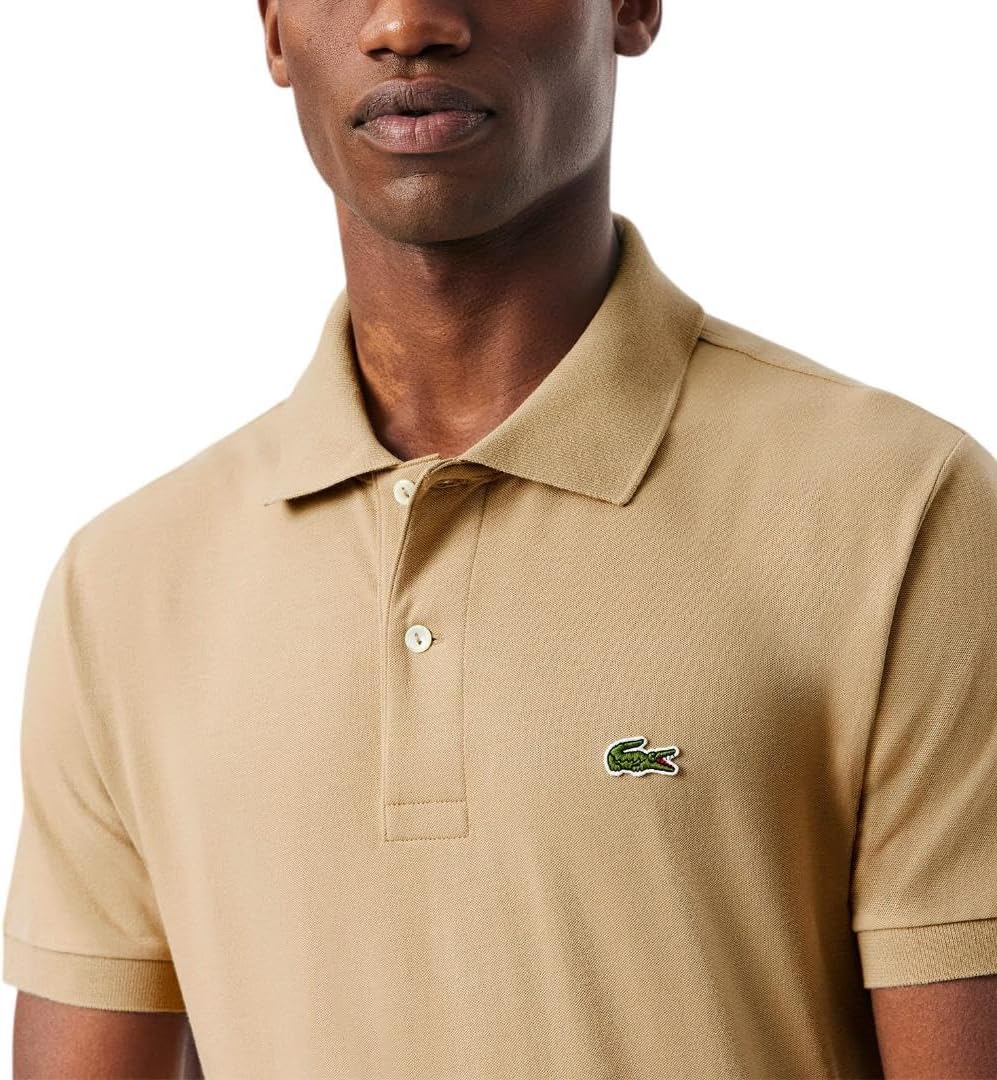 Футболка-поло Lacoste L.12.12 Light, классическая, светло-коричневая — фото 2