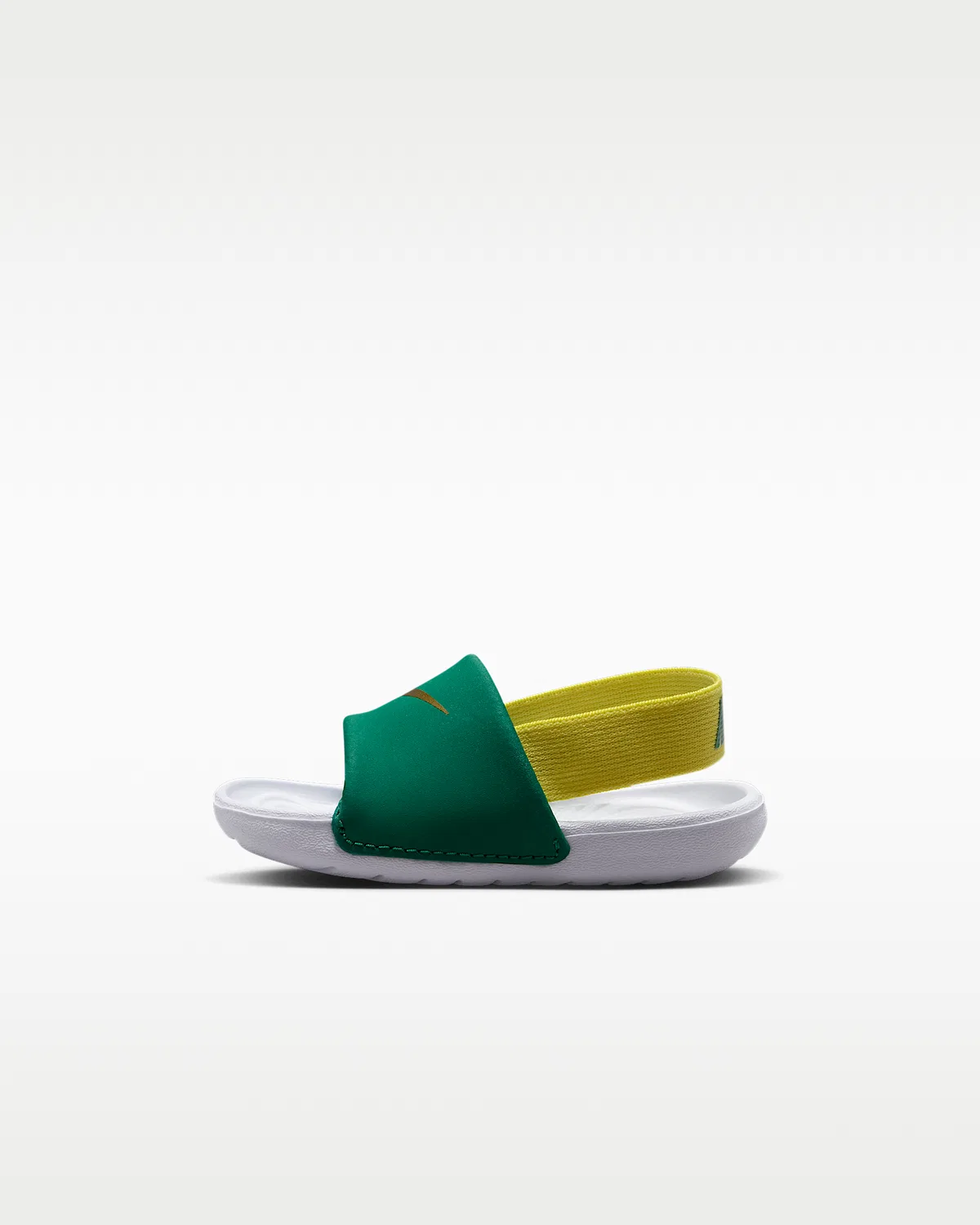 Слайды Nike Kawa для малышей, Malachite/Sonic Yellow/White/Metallic Gold — фото 2