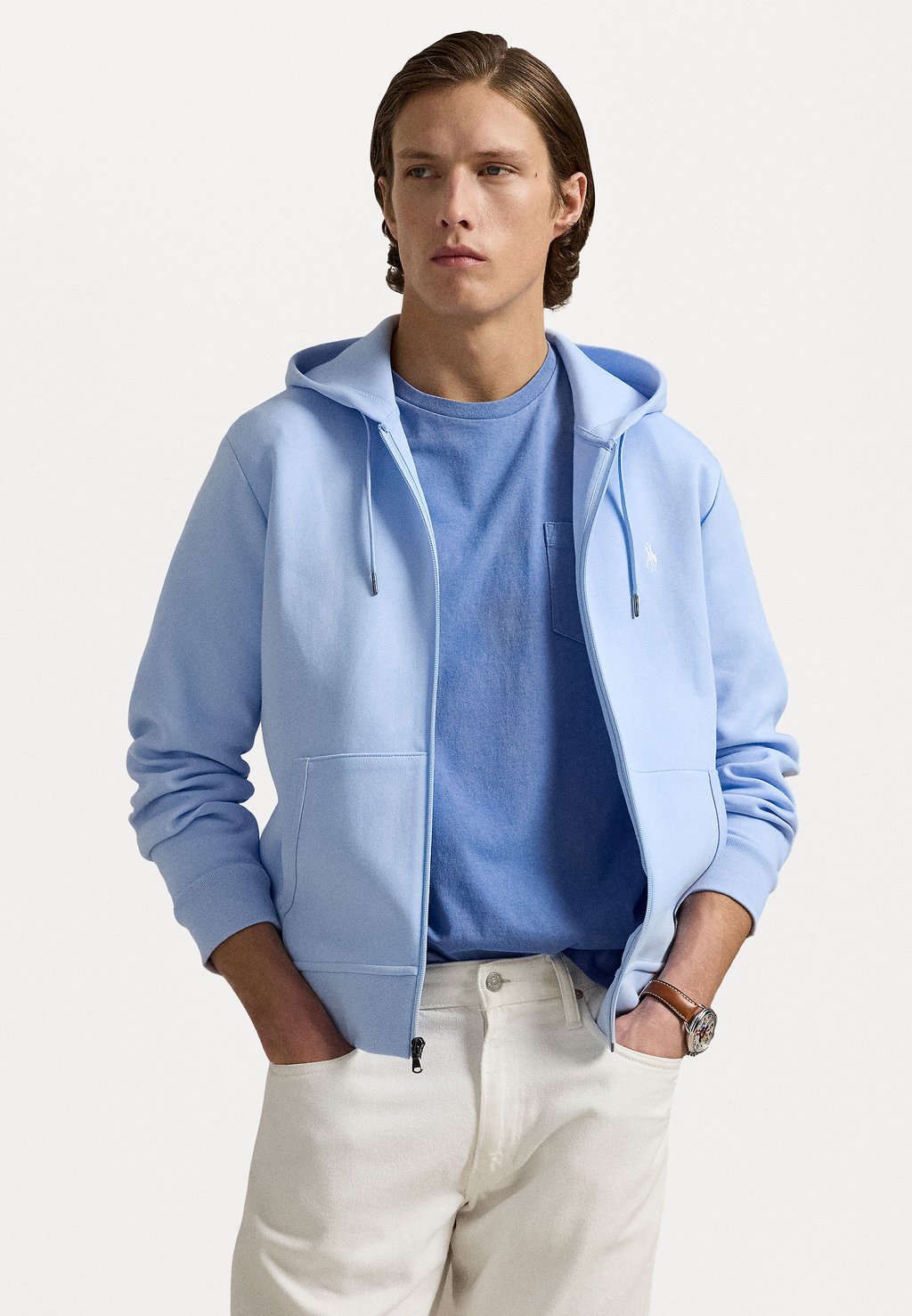 

Толстовка на молнии DOUBLE-KNIT FULL-ZIP HOODIE Polo Ralph Lauren, бежевый