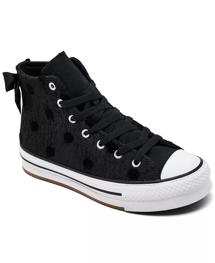 

Большие размеры Chuck Taylor All Star Bows высокие кеды повседневные кроссовки от Finish Line Converse, черный