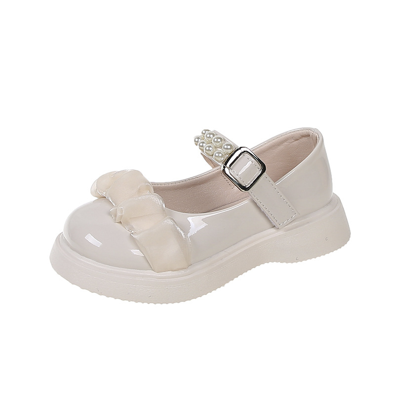 

Детские кожаные туфли с противоскользящей подошвой Neon, Ecru