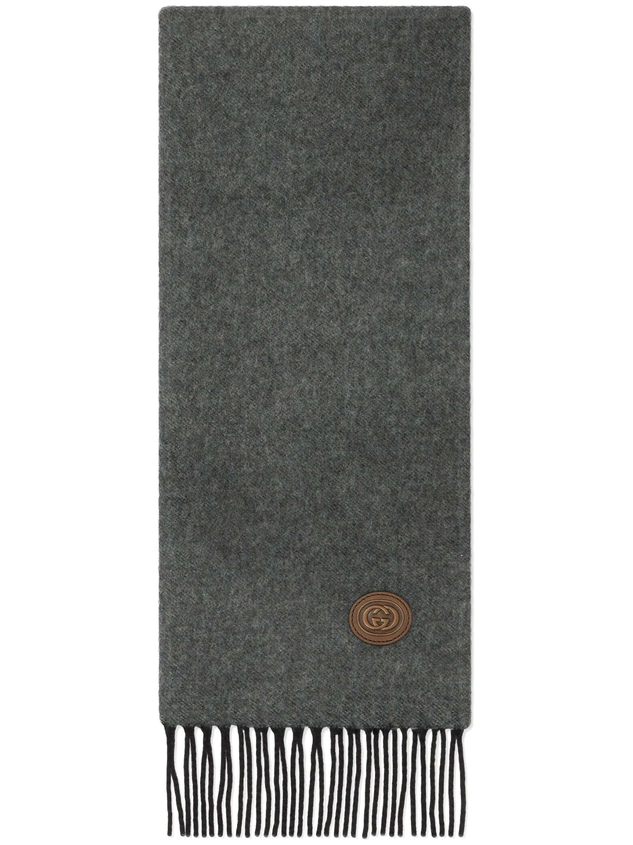 

Кашемировый шарф с логотипом Interlocking G Gucci, серый