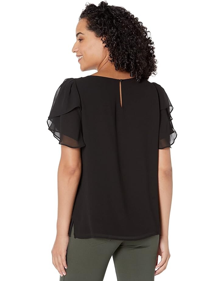 

Блуза Vince Camuto Tulip Sleeve Chiffon Blouse, цвет Rich Black