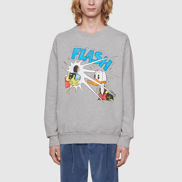Толстовка x disney crossover donald duck cartoon printing round neck pullover gray Gucci, серый — фото 3