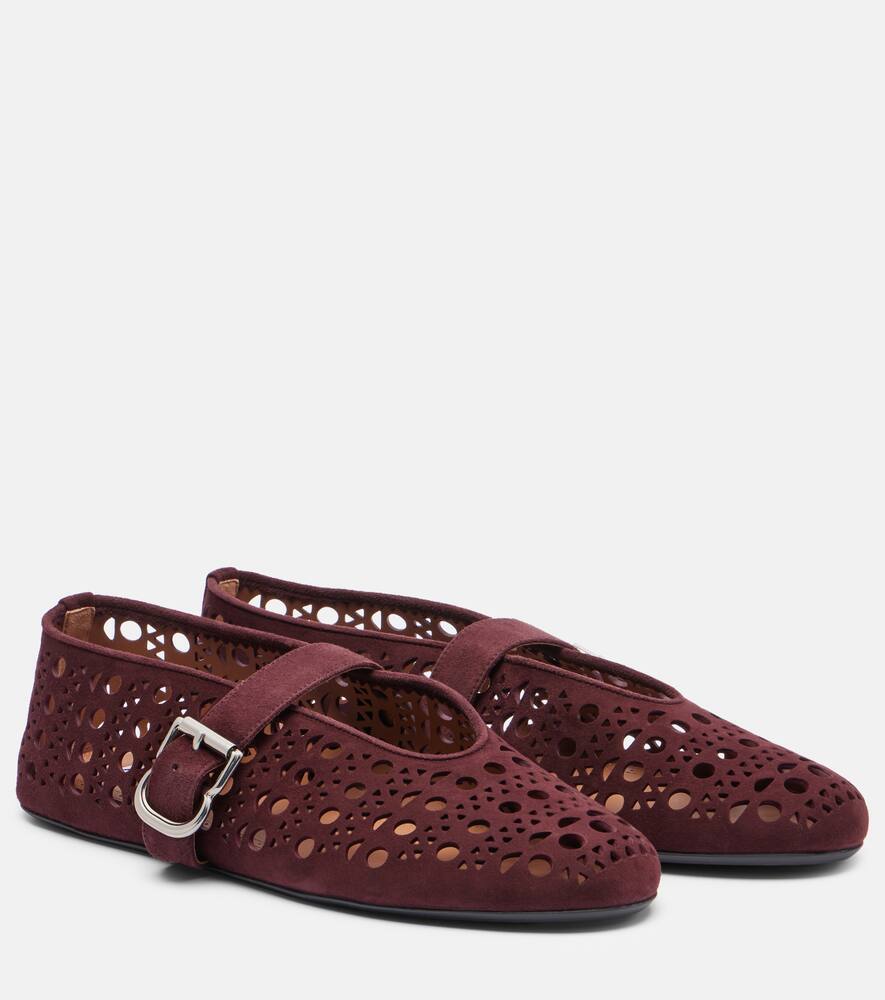 Венские балетки из замши Alaïa, Rouge Grenat