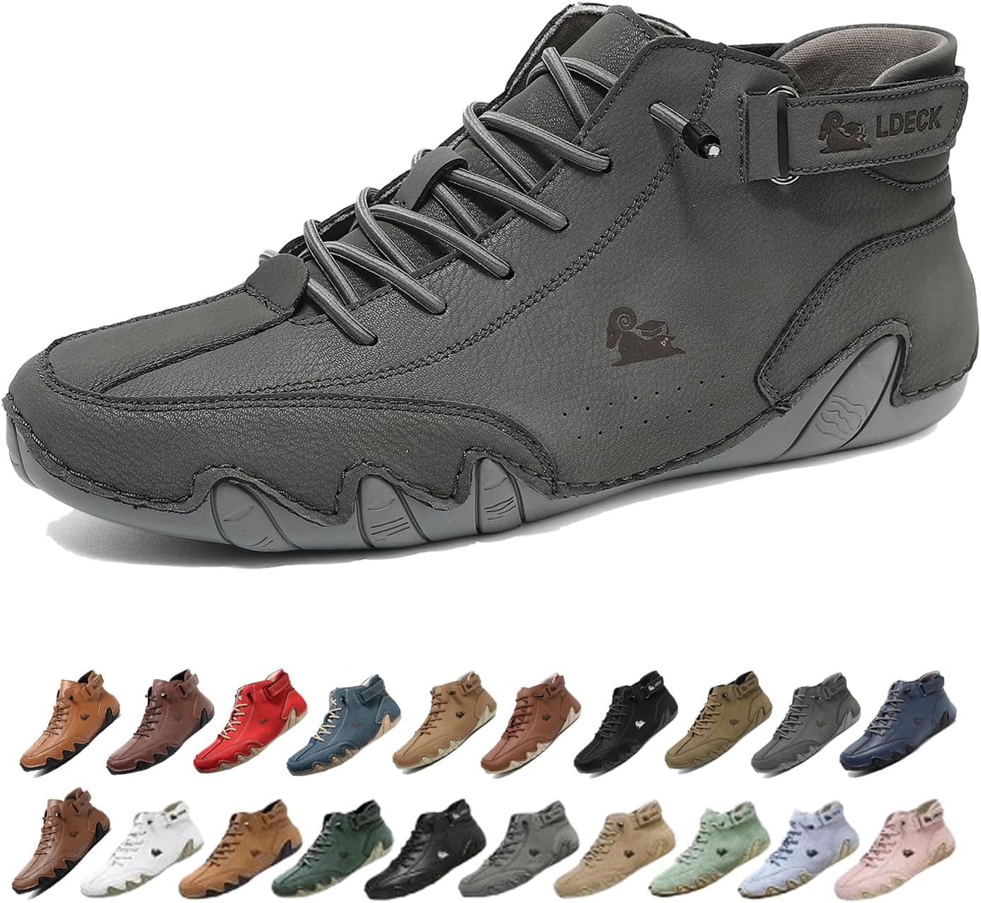 

Мужские водонепроницаемые дышащие высокие ботинки-чукка ручной работы, нескользящие, для походов, вождения, кемпинга, легкие босоножки на все сезоны Generic, серый