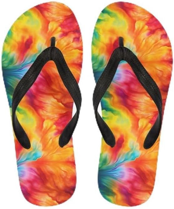 

Женские шлепанцы с тай-дай Semiouray, Гавайский граффити, мягкие и удобные, летние шлепанцы для душа на открытом воздухе, Rainbow Tie-dye