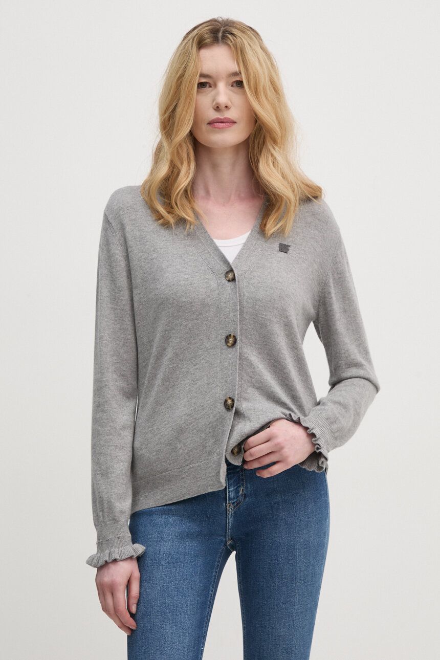 

Dknyй кардиган с добавлением шерсти, серый