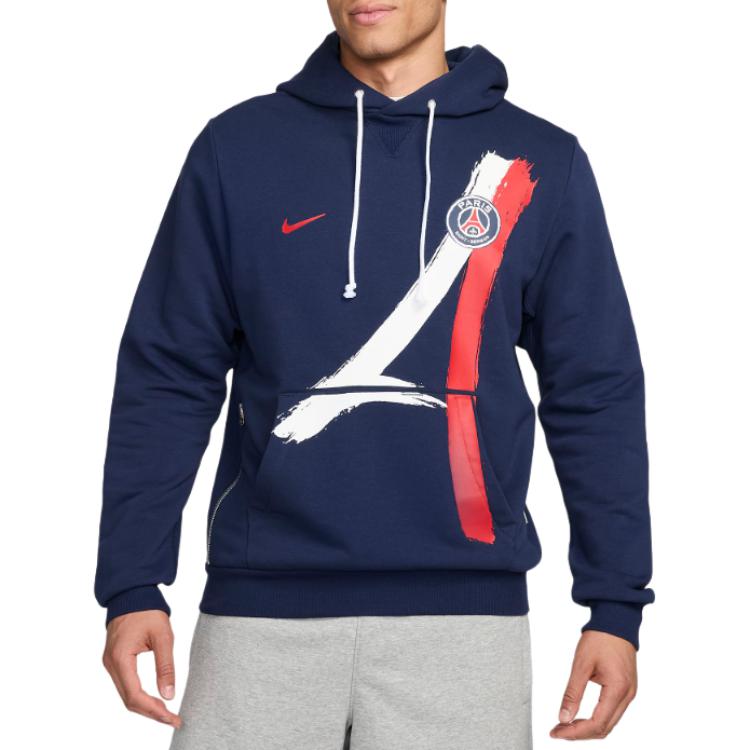 Футболка с капюшоном Paris Saint Germain Standard Issue мужская Dri FIT Nike, темно-морской синий — фото 2