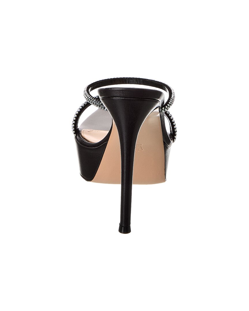 Gianvito Rossi Cannes 85 Leather Platform Sandal, черный — фото 3