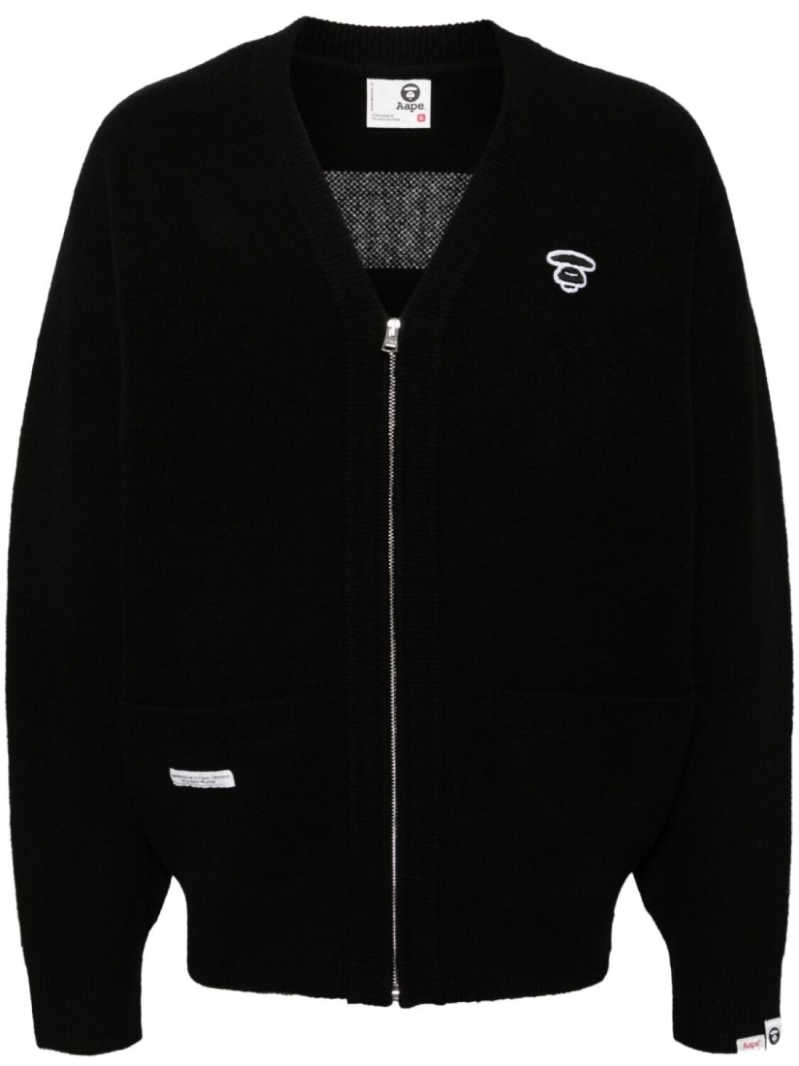 

AAPE BY *A BATHING APE кардиган Moonface с логотипом, черный